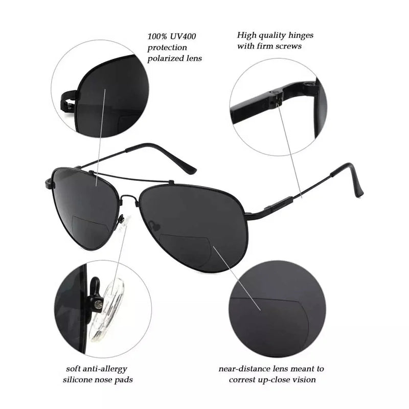 eyekeeper.com Polarized Bifocal Sunglasses Pilot Style Readers PGSG1804 Sunglasses White Smoke Black / +2.50,Gunmetal / +2.50,Gunmetal / +3.00,Silver / +1.50,Silver / +2.00,Silver / +2.50,Silver / +3.00,Brown / +1.50,Brown / +2.00,Brown / +2.50,Brown / +3.00,Gold Brown / +2.50