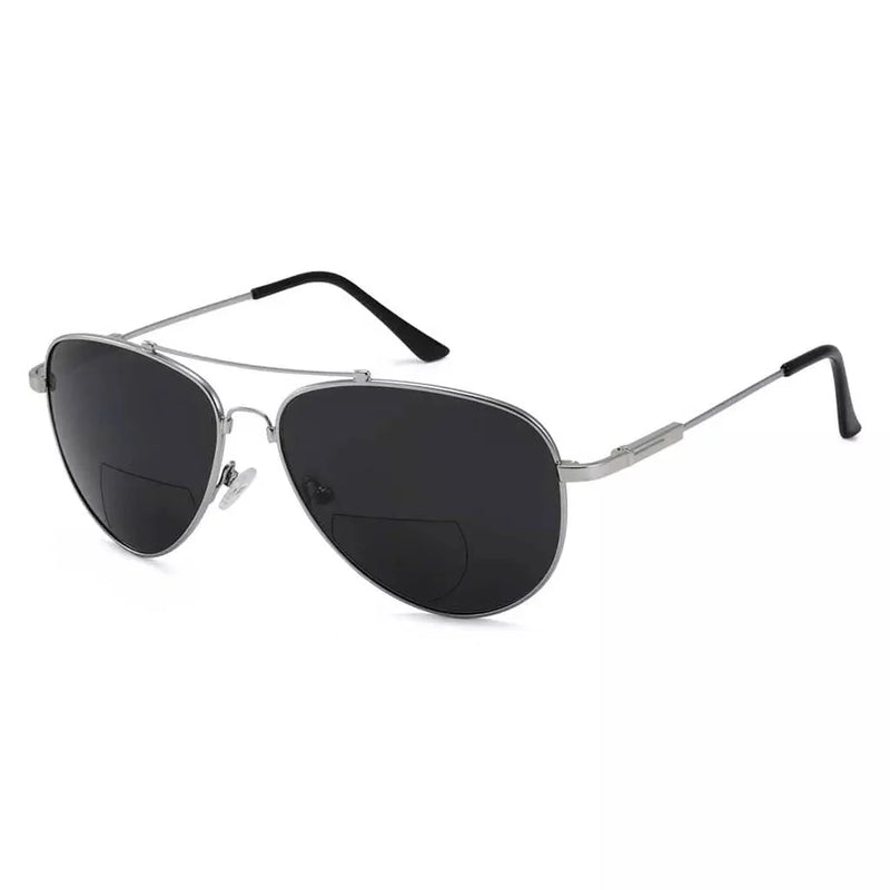 eyekeeper.com Polarized Bifocal Sunglasses Pilot Style Readers PGSG1804 Sunglasses White Smoke Silver / +1.50,Silver / +2.00,Silver / +2.50,Silver / +3.00