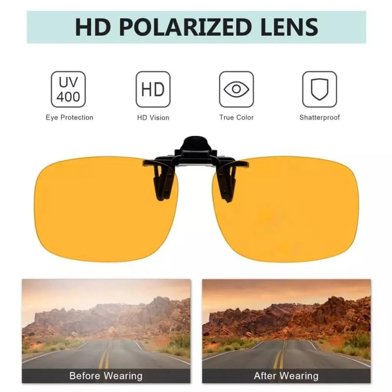 eyekeeper.com Polarized Clip on Flip up Night Driving Glasses JQ3 (58MMX40MM) Sunglasses White Smoke Yellow