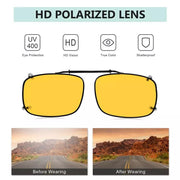 eyekeeper.com 3 Pack Polarized Clip on Night Vision Driving Glasses C60 (58MMx38MM) Sunglasses White Smoke Yellow-3pcs