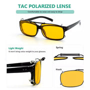 eyekeeper.com Polarized Clip on Night Vision Driving Glasses C60 (57MMx39MM) Sunglasses White Smoke Yellow