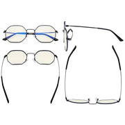 eyekeeper.com Polygon Design Blue Light Blocking Eyeglasses LX19026-BB60 Eyeglasses White Smoke Black Silver / without magnification,Gold Black / without magnification,Gold Red / without magnification