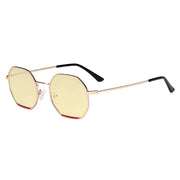 eyekeeper.com Polygon Design Blue Light Blocking Eyeglasses LX19026-BB60 Eyeglasses White Smoke Gold Red / without magnification