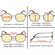 eyekeeper.com Polygon Design Blue Light Blocking Eyeglasses LX19026-BB60 Eyeglasses White Smoke Black Silver / without magnification,Gold Black / without magnification,Gold Red / without magnification