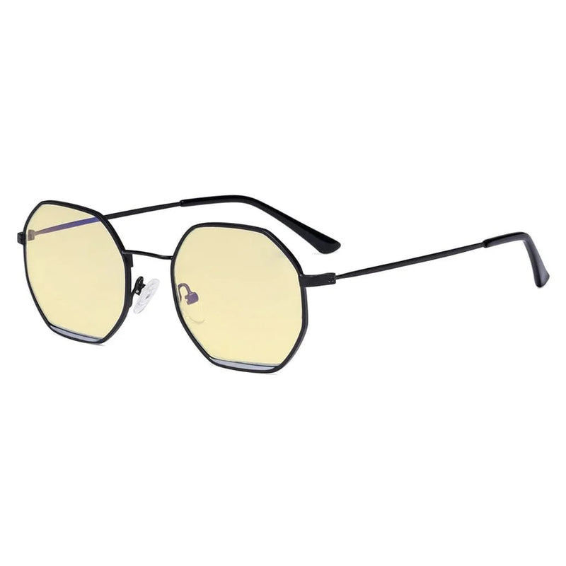 eyekeeper.com Polygon Design Blue Light Blocking Eyeglasses LX19026-BB60 Eyeglasses White Smoke Black Silver / without magnification