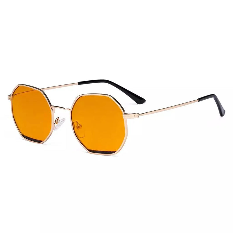 eyekeeper.com Polygon Design Blue Light Blocking Eyeglasses LX19026-BB98 Eyeglasses White Smoke Gold Red / without magnification