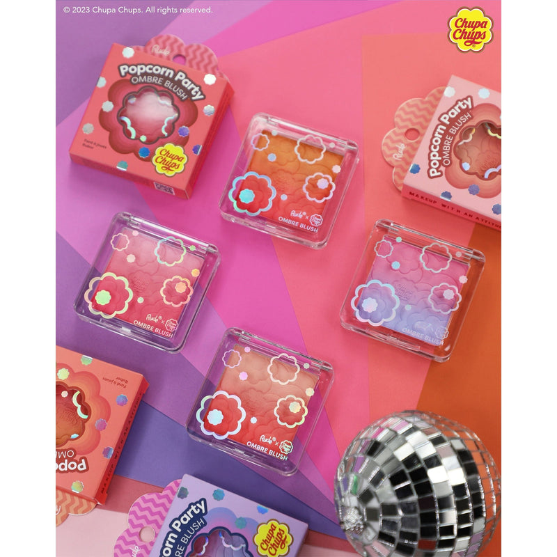 Rude Cosmetics Chupa Chups Popcorn Party Ombre Blush Blush Pale Violet Red Champagne Grape,Peach Pie,Berry Blast,Tropical Punch