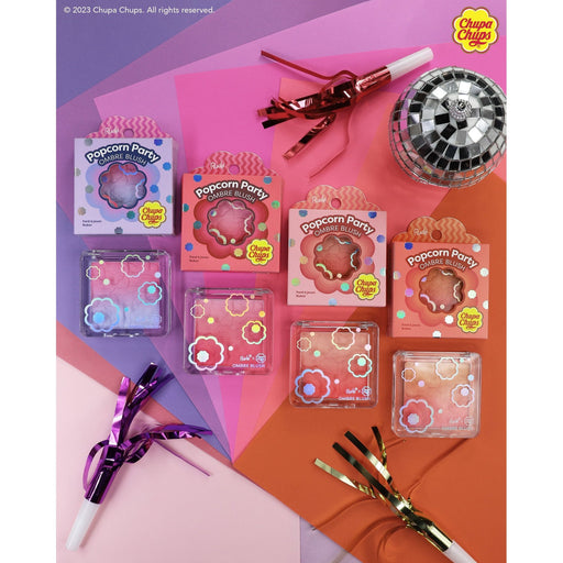 Rude Cosmetics Chupa Chups Popcorn Party Ombre Blush Blush Rosy Brown Champagne Grape,Peach Pie,Berry Blast,Tropical Punch