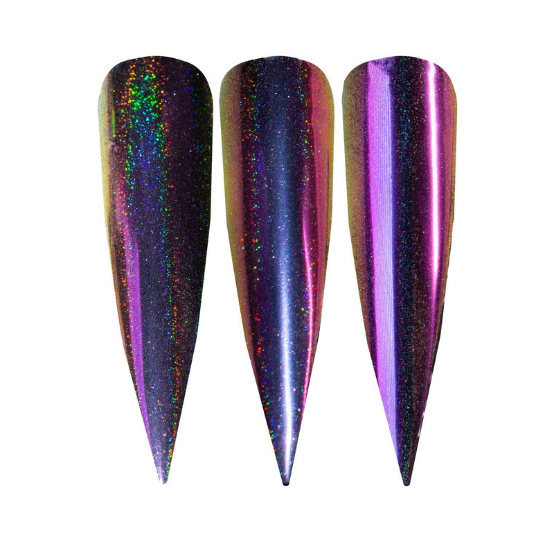 UberChic Beauty Chameleon Holographic Nail Powder: Arabian Nights Powder Dark Slate Gray