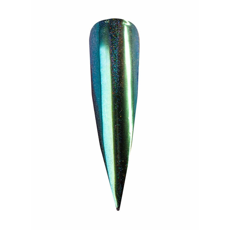 UberChic Beauty Chameleon Holographic Nail Powder: Emerald Isle Powder Dark Slate Gray