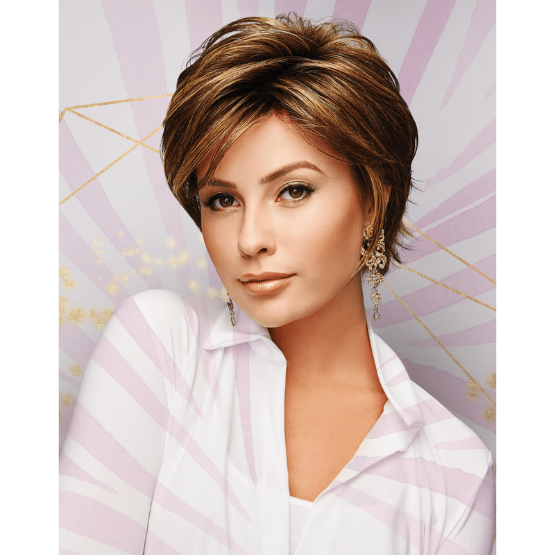 VIP Extensions Premium Gabor Essentials Hope Synthetic Medium Brown Wig Size Average Wig Lavender