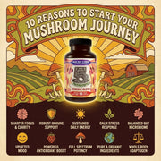Hippie Farms Premium Immunity, Gut Health, and Brain Cognition Formula - 5 Mushrooms Reserve Blend Vitamins & Supplements Black