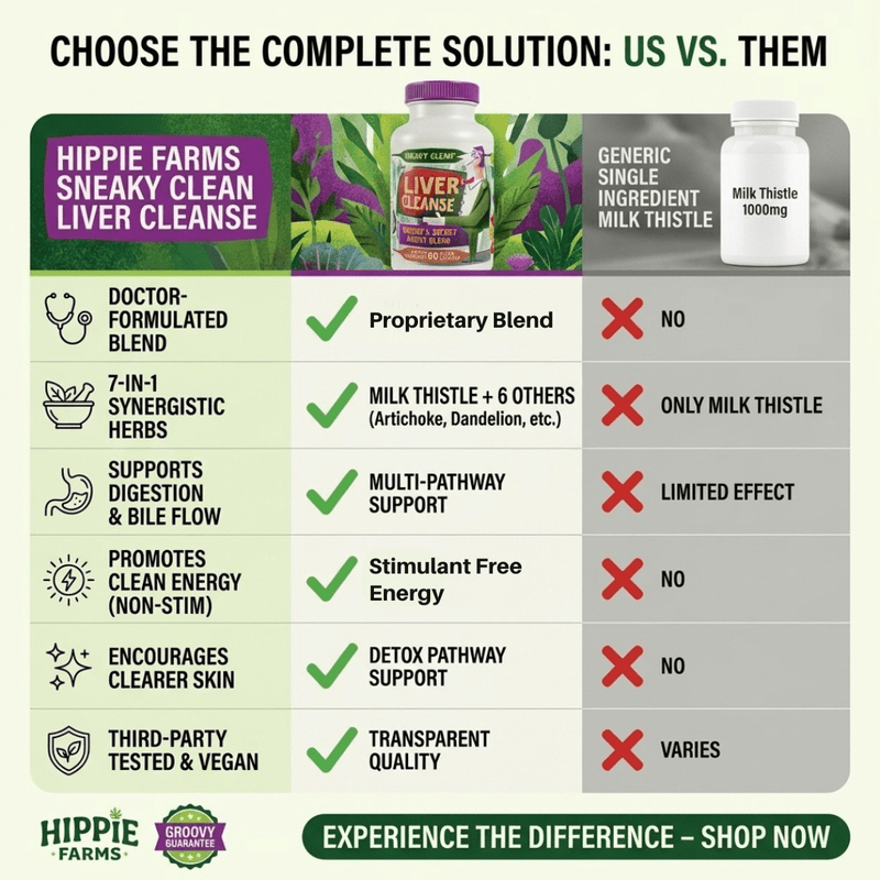 Hippie Farms Premium Liver Cleanse & Reset - Liver Detox, Bile Stimulation, Enzyme Support (AST/ALT) Vitamins & Supplements Seashell
