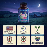 Hippie Farms Premium Sleep Aid Formula - Peace, Love, and ZZZ's Blend Vitamins & Supplements Midnight Blue