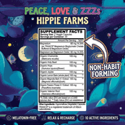 Hippie Farms Premium Sleep Aid Formula - Peace, Love, and ZZZ's Blend Vitamins & Supplements Gray
