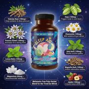 Hippie Farms Premium Sleep Aid Formula - Peace, Love, and ZZZ's Blend Vitamins & Supplements Midnight Blue
