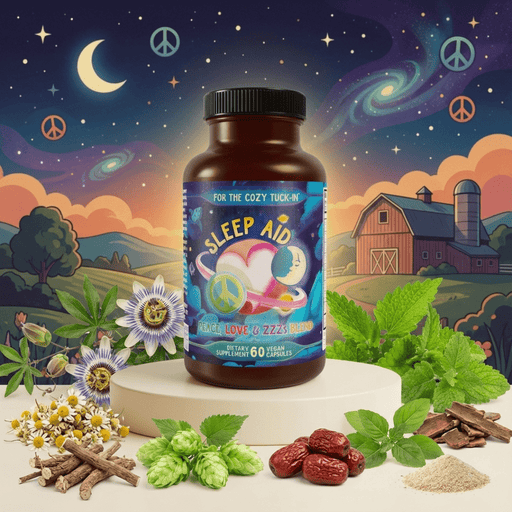 Hippie Farms Premium Sleep Aid Formula - Peace, Love, and ZZZ's Blend Vitamins & Supplements Light Gray