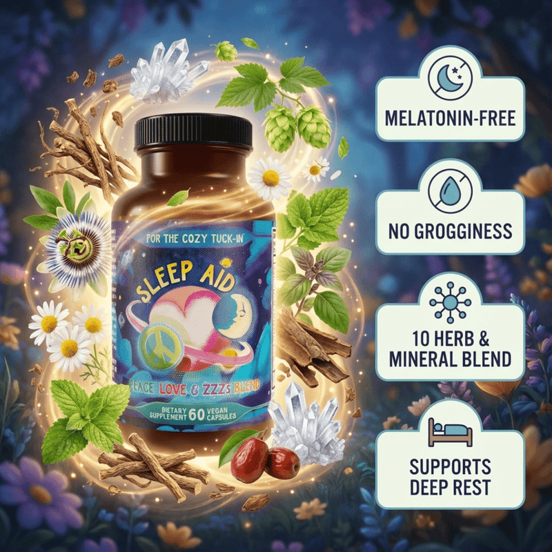 Hippie Farms Premium Sleep Aid Formula - Peace, Love, and ZZZ's Blend Vitamins & Supplements Dark Slate Gray