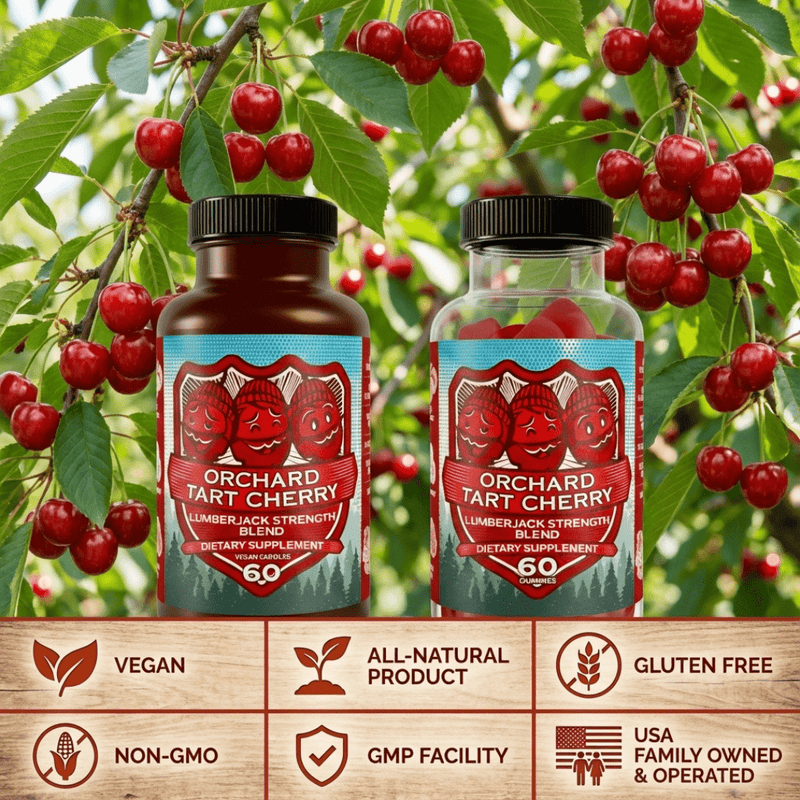 Hippie Farms Premium Tart Cherry Blend - Inflammation, Uric Acid, Sleep, Muscle Recovery Vitamins & Supplements Tan Capsules - 60 count,Capsules - 90 count,Gummies - 60 Count