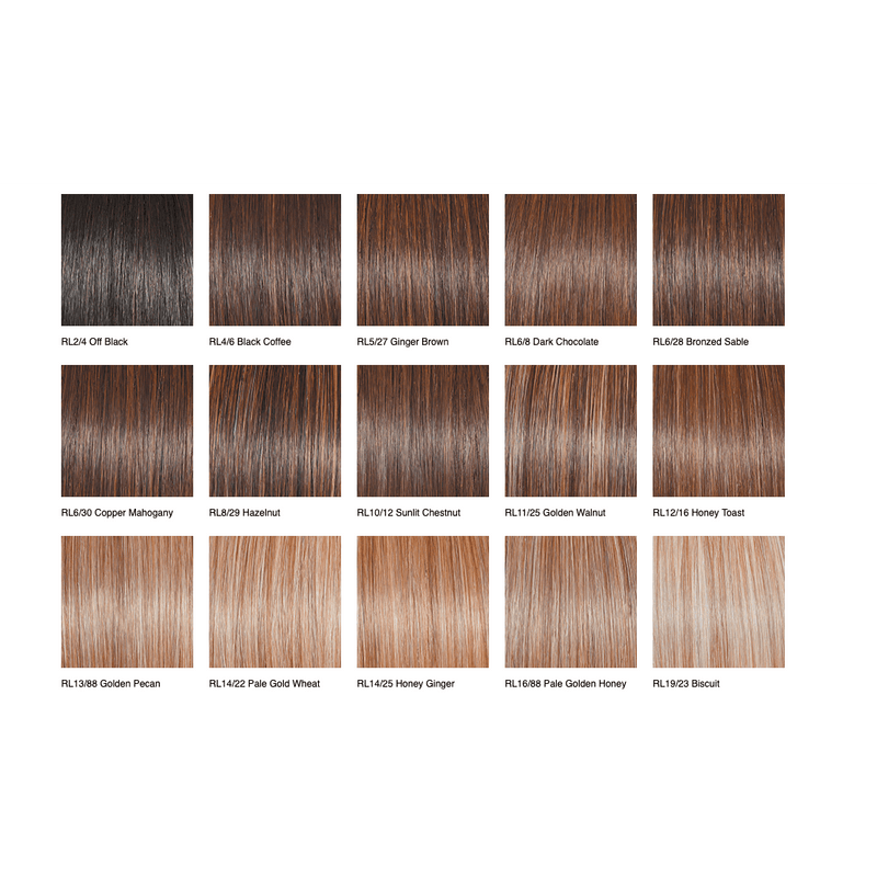 VIP Extensions Raquel Welch Pretty Please! Wig Synthetic Wig White Smoke RL2/4 Off Black,RL4/6 Black Coffee,RL5/27 Ginger Brown,RL6/8 Dark Chocolate,RL6/28 Bronzed Sable,RL6/30 Copper Mahogany,RL8/29 Hazelnut,RL10/12 Sunlit Chestnut,RL11/25 Golden Walnut,RL12/16 Honey Toast,RL13/88 Golden Pecan,RL14/22 Pale Gold Wheat,RL14/25