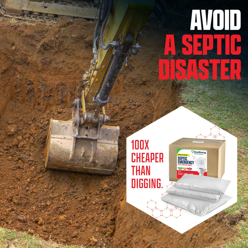 EcoStrong Septic Liberator Drain & Septic > Septic System Emergencies Sienna 10 lbs Packs,7 and 1 half lbs Pail Powder,30 lbs Bucket Powder,1 Gallon Jug Liquid,2 Gallon Jug Liquid