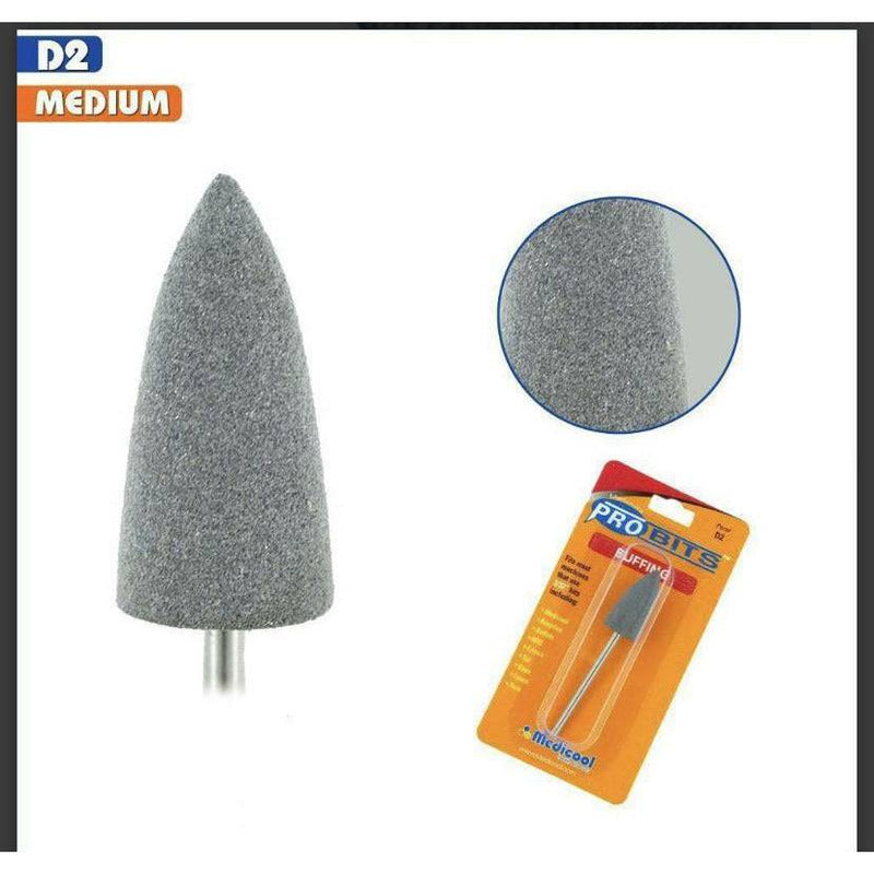 VIP Extensions Medicool Pro Bits Pedicure Nail Care White Smoke BUFFING D2 (Medium Grit)