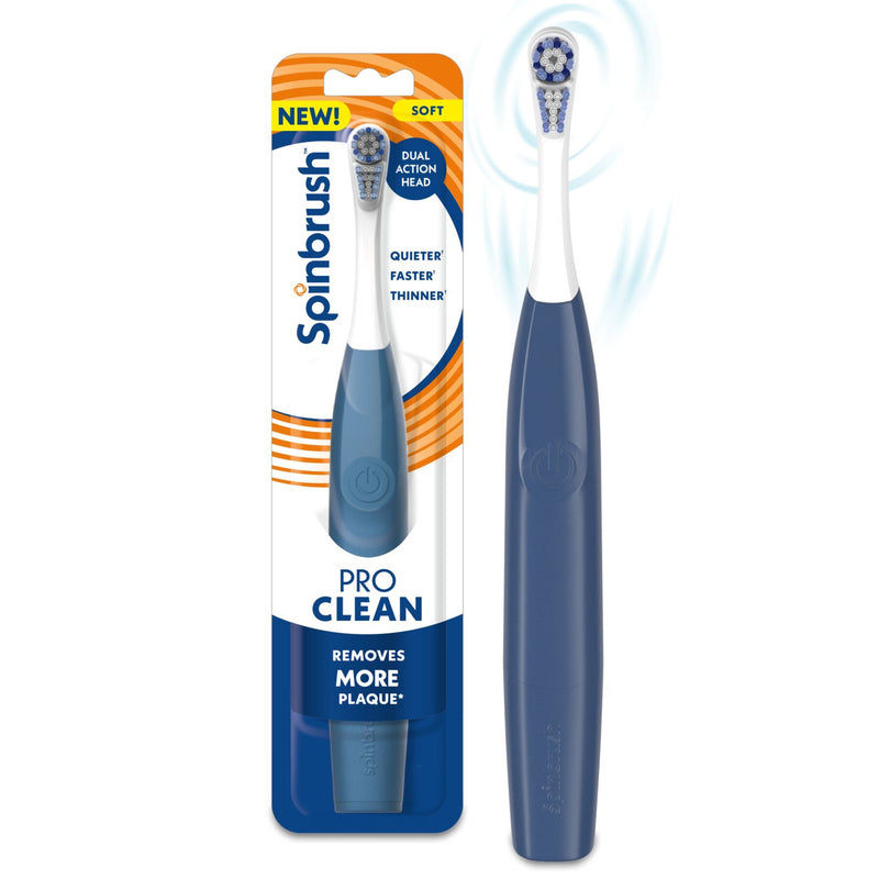 Spinbrush Spinbrush Pro Whiten Battery Powered Toothbrush, Soft Bristles, Light Blue – 1 Count Toothbrushes White Smoke