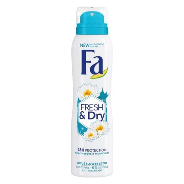 Fa Fa Fresh & Dry Lotus Flower Scent (0% Alcohol ) Anti Perspirant Spray Deodorant- 150 ml / 5.07 Oz Personal Care Lavender