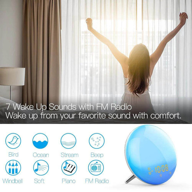 SmartPursue™ Wake Up Sunrise Simulation Alarm Clock Alarm Clocks White Smoke