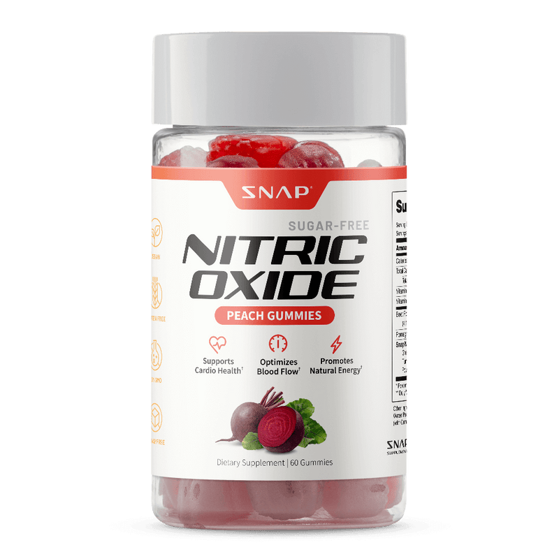 Snap Supplements Nitric Oxide Gummies - Peach Flavor White Smoke