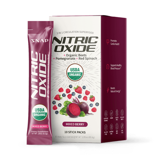 Snap Supplements Nitric Oxide Organic Beets Single-Serve Packs Dark Red
