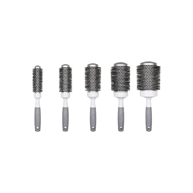 Creative Pro Hair Tools Pro-Silver Nano and Wavy Ion Bristle Hair Brush Hair Brush White Smoke Set of all five sizes