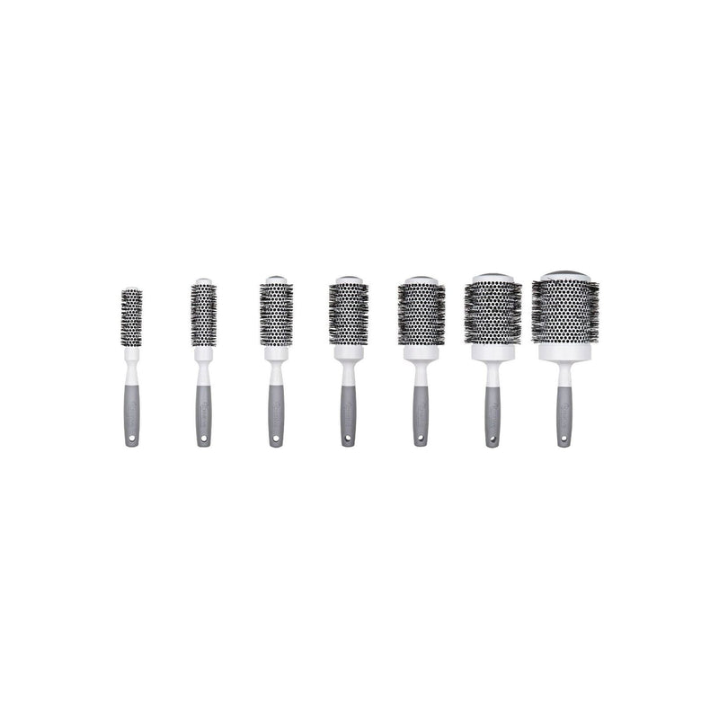 Creative Pro Hair Tools Pro Ultra Ceramic Thermal Round Hair Brush Hair Brush White Smoke Set of all seven sizes