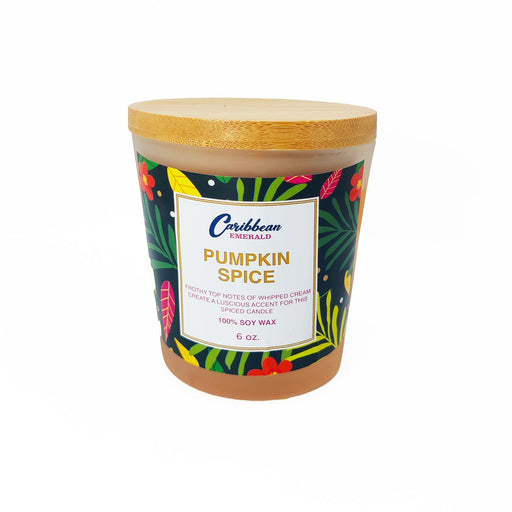 Caribbean Emerald Pumpkin Spice candle Candle White Smoke 4 OZ,6 OZ