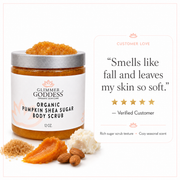 Glimmer Goddess® Organic Skin Care Organic Pumpkin Shea Sugar Body Scrub – Fall Scented Exfoliator Cleansers & Scrubs White Smoke Spiced Pumpkin Pie,Cinnamon Apple Cider