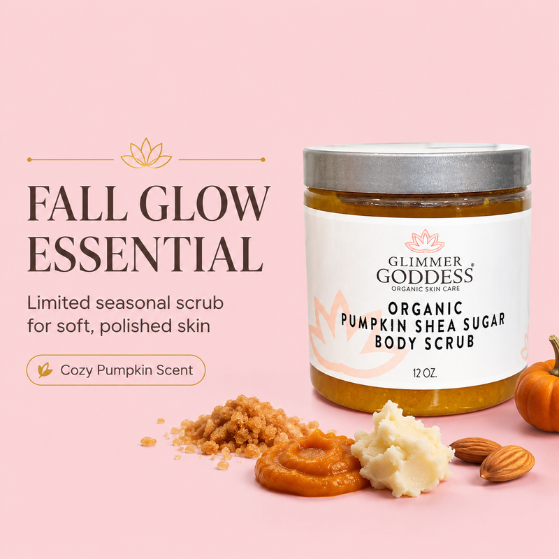 Glimmer Goddess® Organic Skin Care Organic Pumpkin Shea Sugar Body Scrub – Fall Scented Exfoliator Cleansers & Scrubs Misty Rose Spiced Pumpkin Pie,Cinnamon Apple Cider