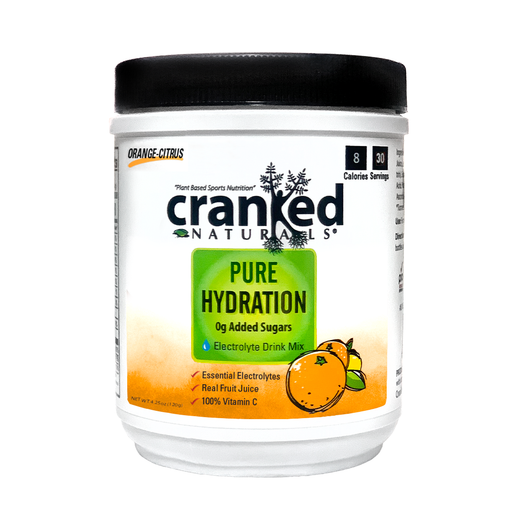 Cranked Naturals Plant Based Sports Nutrition Pure Hydration Orange-Citrus: No Sugar Added Hydration White Smoke 4.2oz Bag (30 Serv),1.4oz (10 Serv)