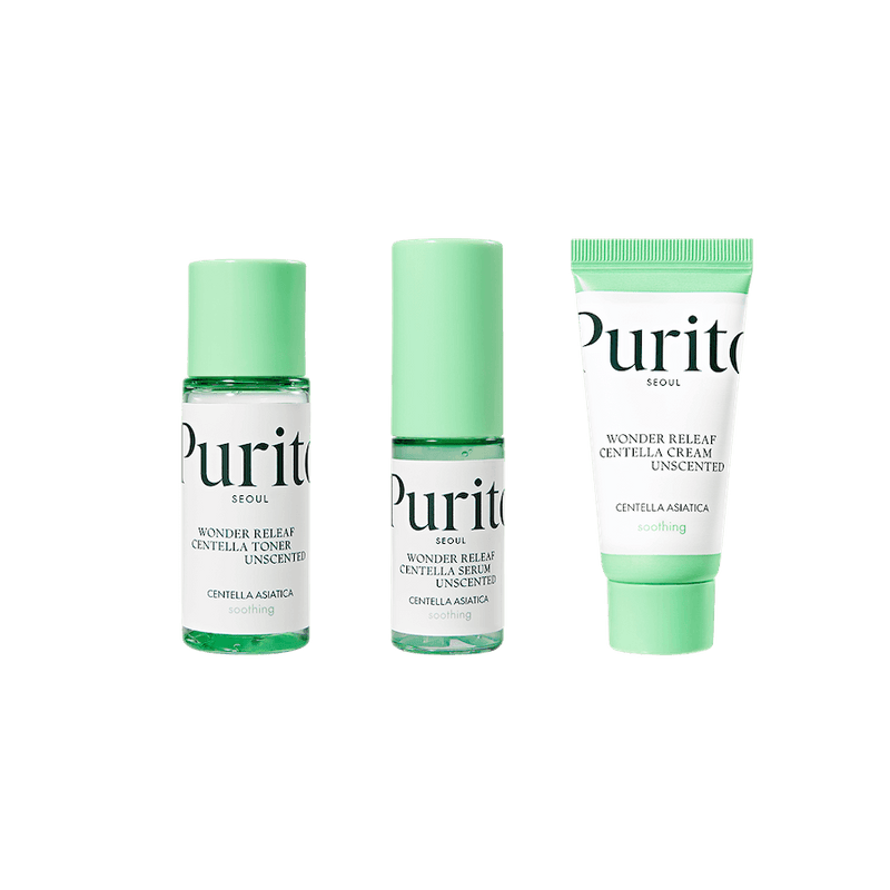 AsiaBeautyMall Purito SEOUL Wonder Releaf Centella Mini Kit Unscented Serum Black