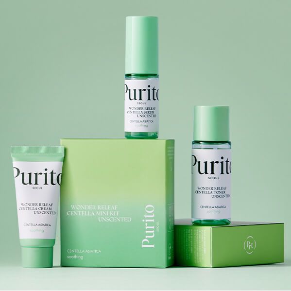 AsiaBeautyMall Purito SEOUL Wonder Releaf Centella Mini Kit Unscented Serum Dark Gray