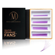 Mega Lash Academy Purple 5D Rapid Promade Fans - 600 Fans Promade Fans Black 0.07 / CC / Mixed 8-9-10-11 mm,0.07 / CC / Mixed 12-13-14-15 mm