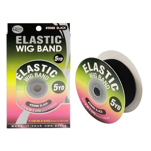 VIP Extensions Qfitt Elastic Wig Band 5 yd Black #5088 Hair Accessories White Smoke