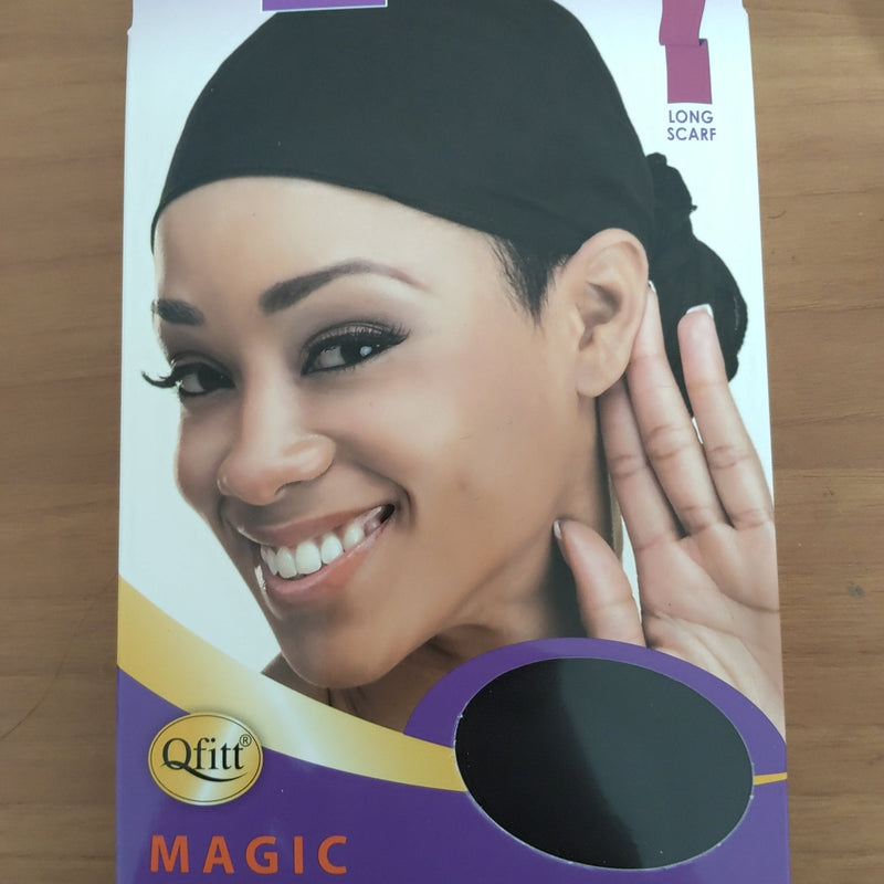 VIP Extensions Qfitt Magic Scarf 20" x 60" 130 Black Hair Accessories Dark Slate Gray