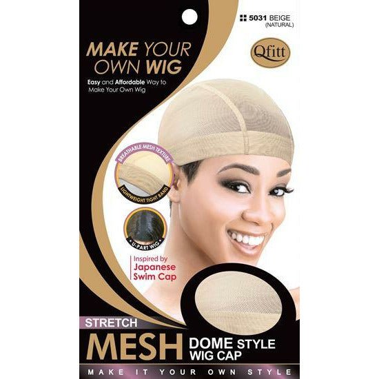 VIP Extensions Qfitt Stretch Mesh Dome Style Wig Cap Hair Accessories Black 5031 BEIGE (NATURAL)