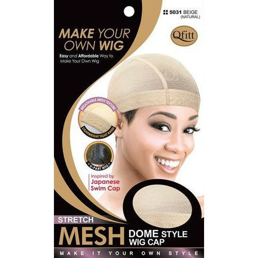 VIP Extensions Qfitt Stretch Mesh Dome Style Wig Cap Hair Accessories Black 5031 BEIGE (NATURAL)
