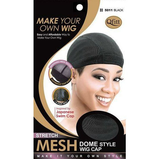 VIP Extensions Qfitt Stretch Mesh Dome Style Wig Cap Hair Accessories Black 5011 BLACK