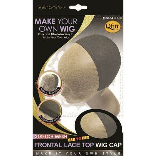 VIP Extensions Qfitt Stretch Mesh Frontal Lace Top Ear to Ear Wig Cap Hair Accessories Black
