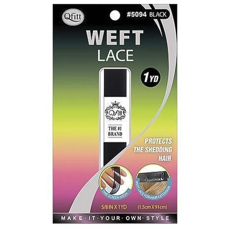 VIP Extensions Qfitt Weft Lace 5/8" x 1 yd Hair Extension Hair Accessories Black Black