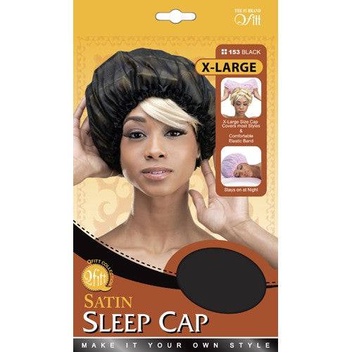 VIP Extensions Qfitt X-Large Satin Sleep Cap Black 153 Hair Accessories Sandy Brown Default Title