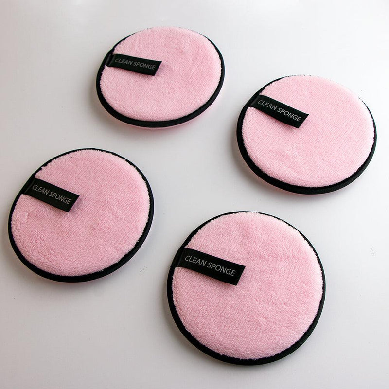 ZAQ Skin & Body ZAQ Reusable Makeup Remover Pads 4pack with Spa facial Headband Make Up Gray Pink,White,Black,Green,Purple,Grey,Soft Pink