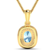 Bids.com 1.35 Carat Genuine Aquamarine and White Diamond 14K Yellow Gold Pendant Pendants White Smoke